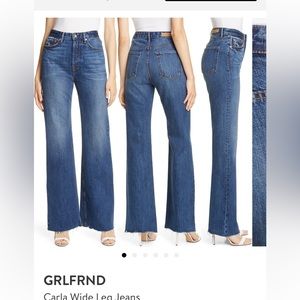 GRLFRND Carla High Rise Wide Leg Jeans